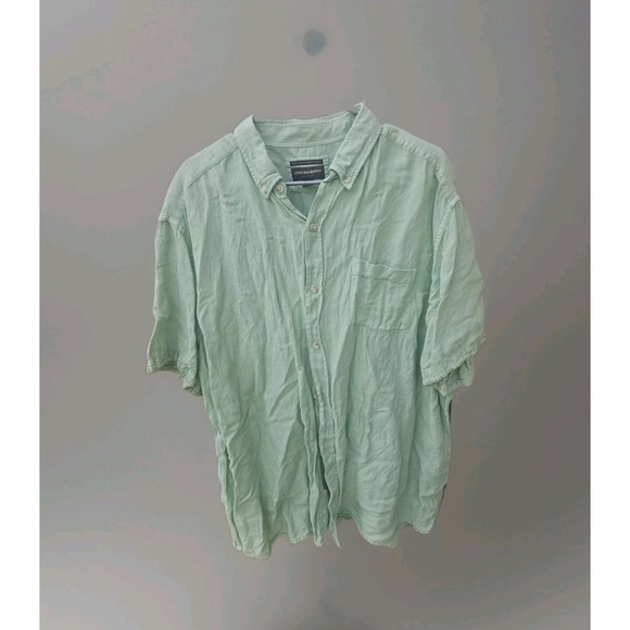 Johnston & Murphy Other - Johnston & Murphy Men's Premuim Fabric Linen-Blend Button Shirt  mint green XXL